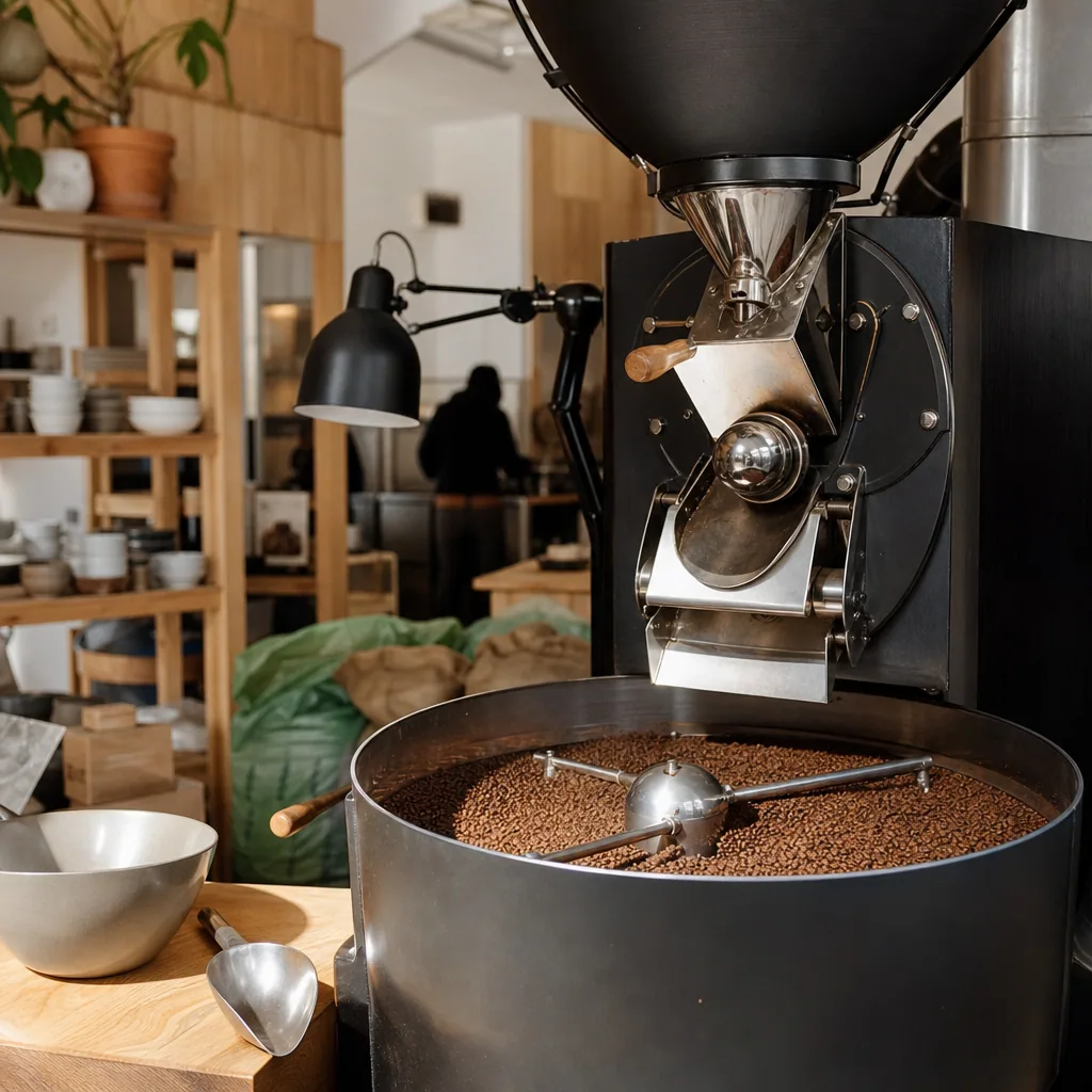 Kaffe-risteri med røstning af bønner
