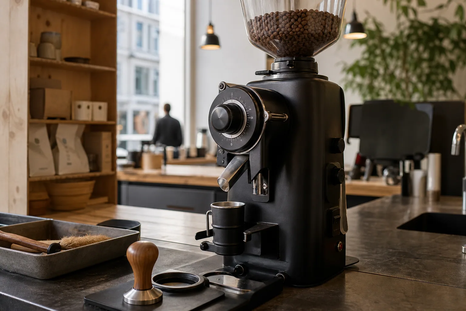 Stemning og Indretning: En Hybrid Kaffebar-Butik detalje
