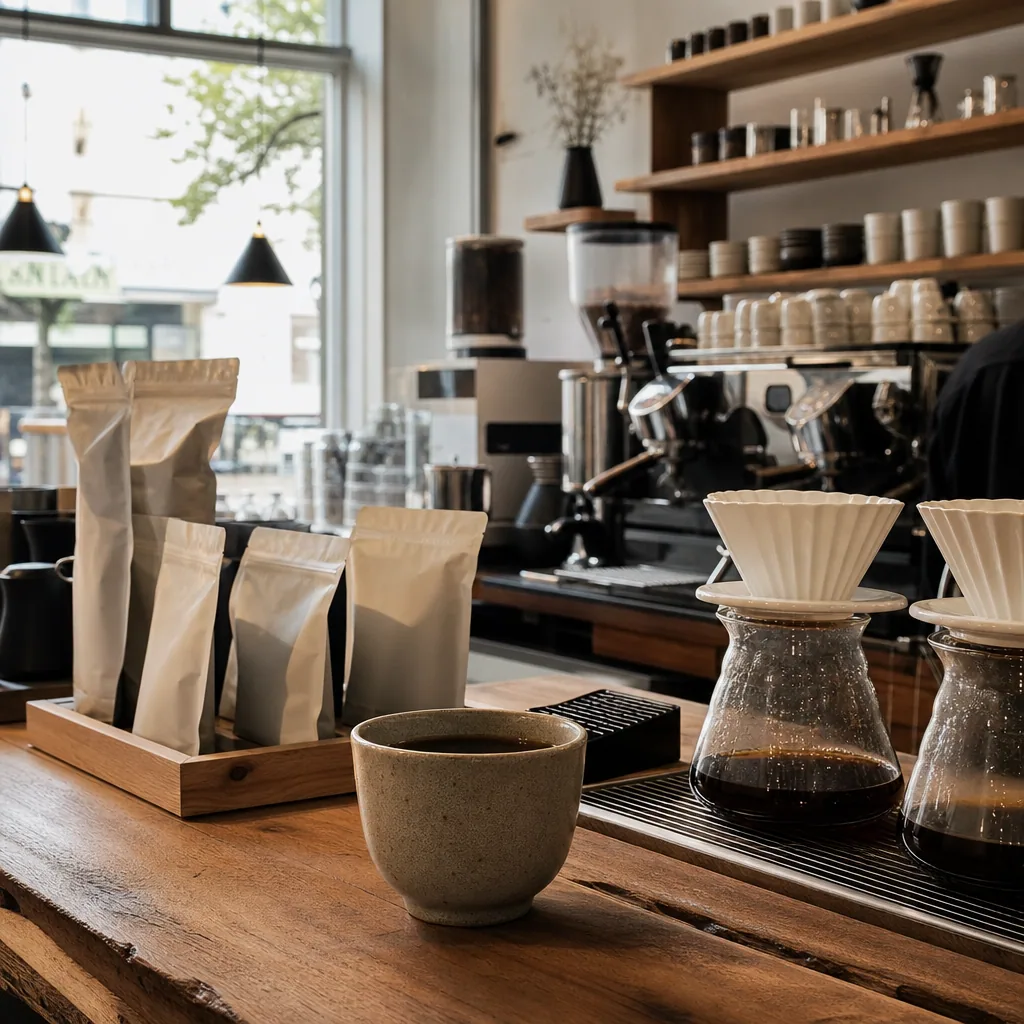 Menu med specialty kaffetilbud