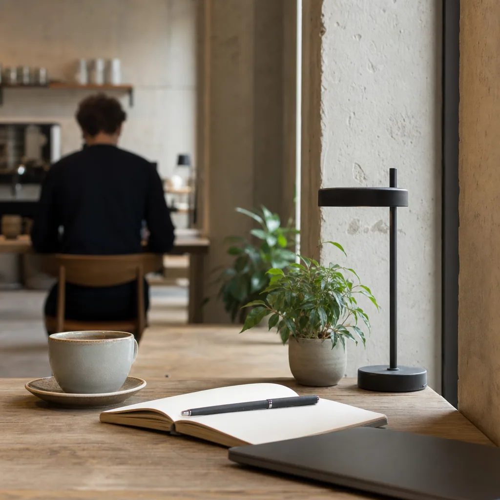 Blandet møbler og arbejdsplads på Analog