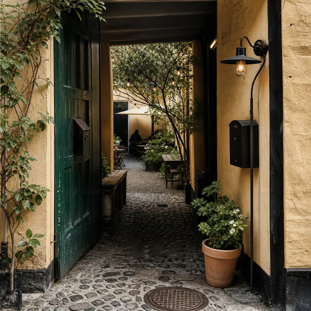Lagoni Kaffebar facade på Simon Spies Plads