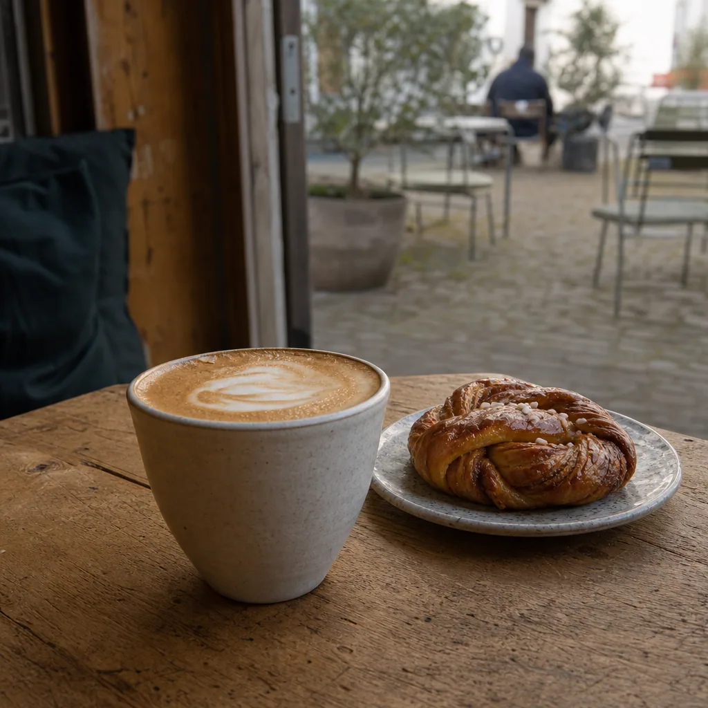 Mennesker nyder kaffe afslappet