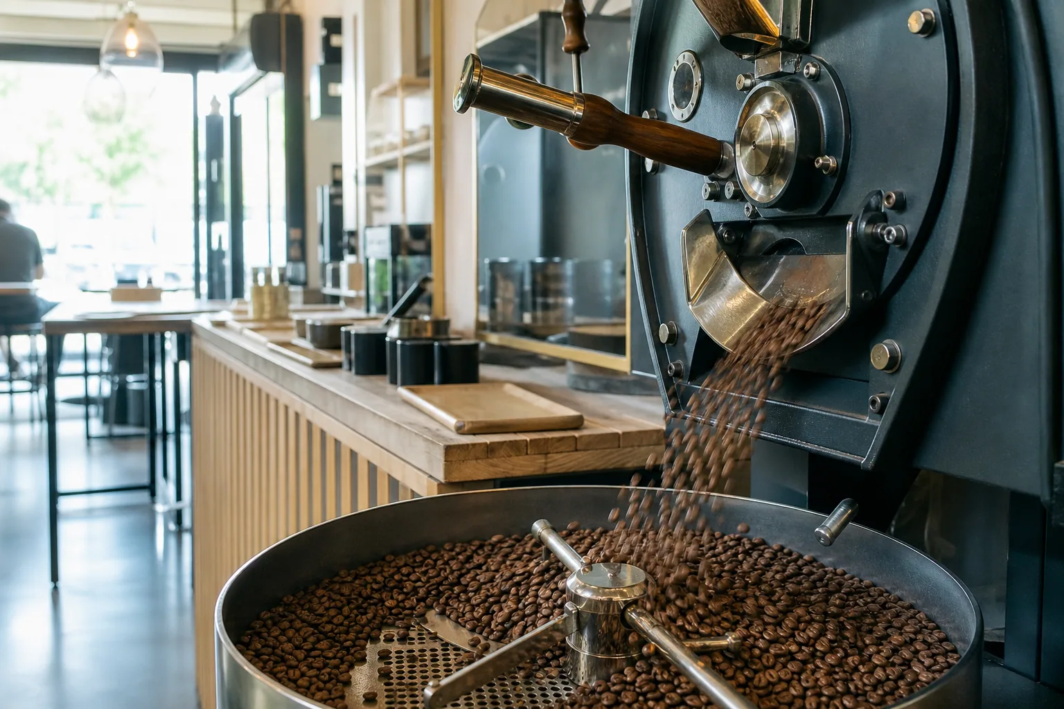 Specialty coffee being prepared at Hjemmeristeriet