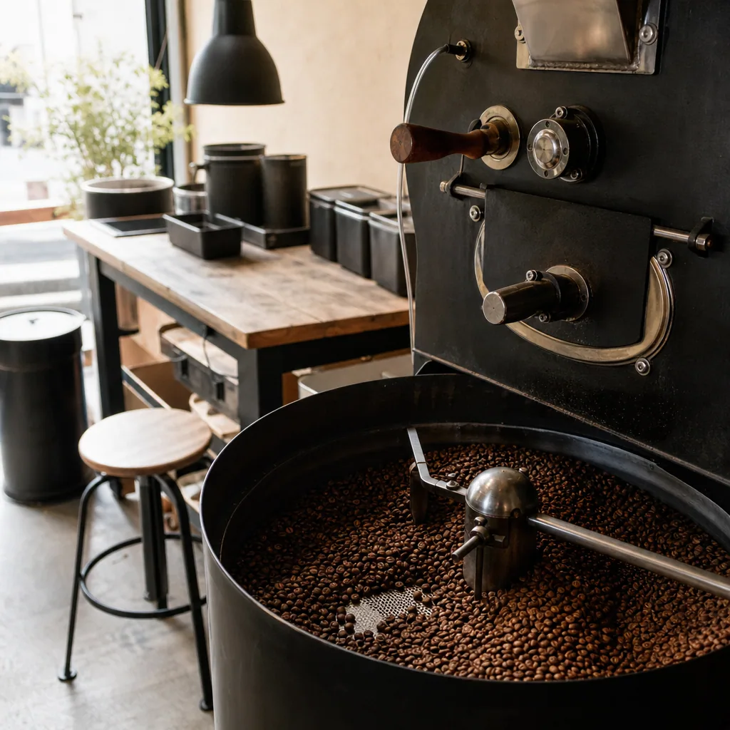 Freshly roasted coffee beans