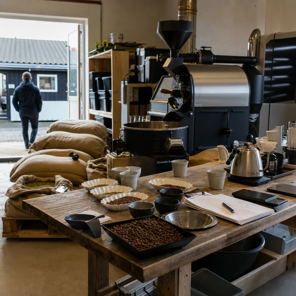 Customers enjoying coffee at Hjemmeristeriet