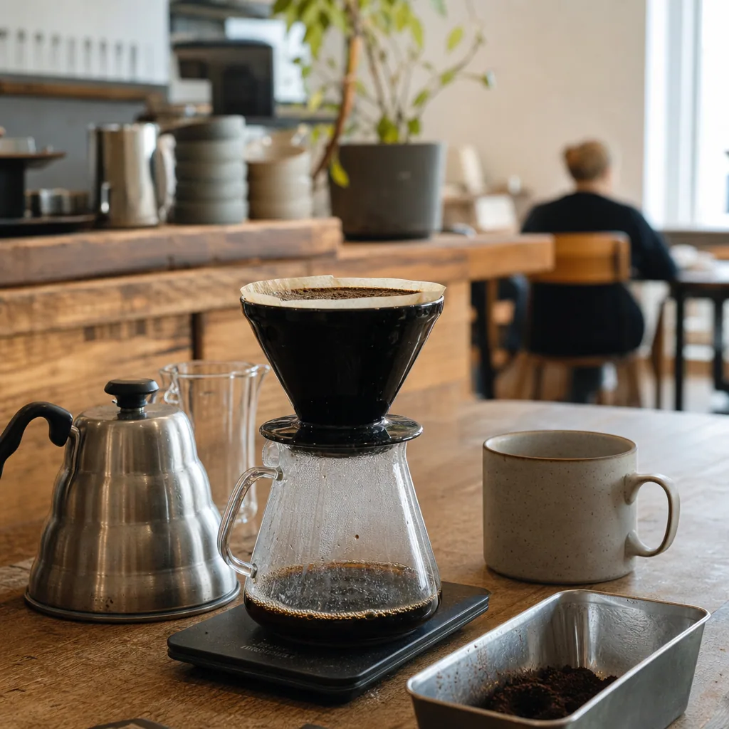 Mennesker der mødes og drikker kaffe