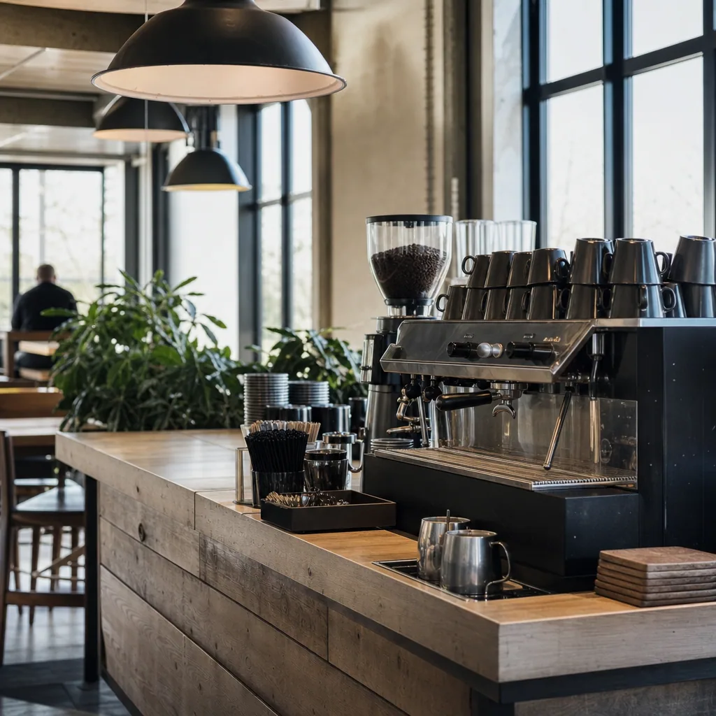Nordisk design og varme toner i indretningen