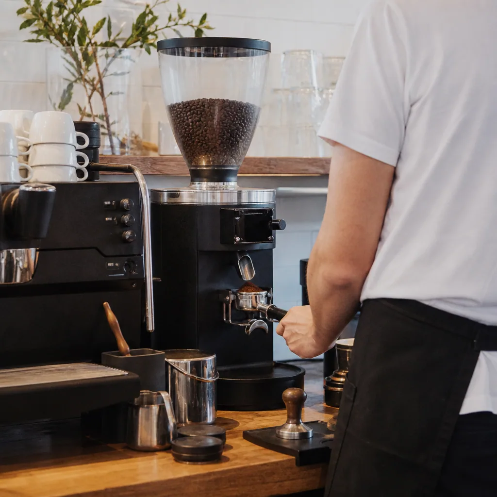 Specialty-kaffe forberedelse bag baren