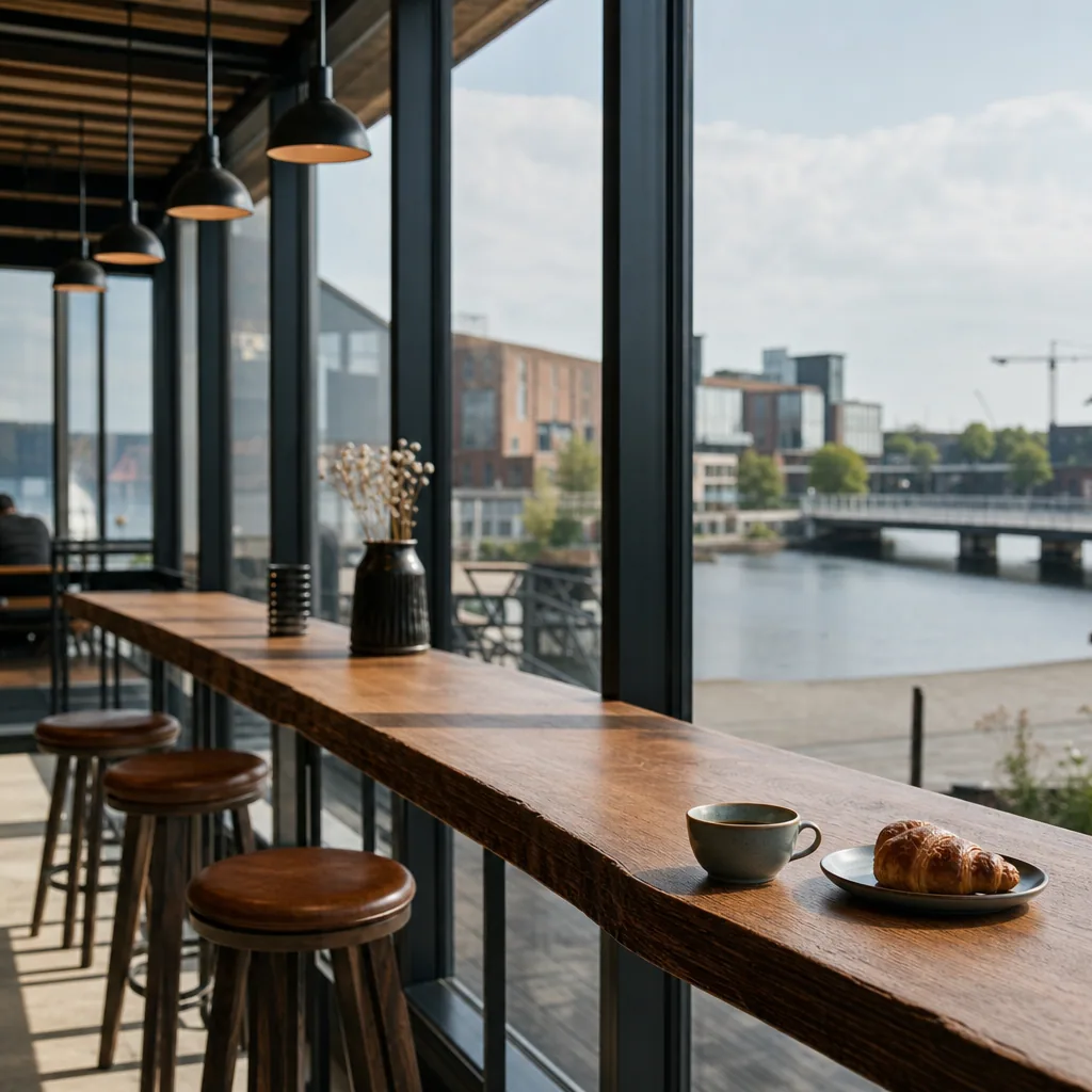 Hyggelige samtaler ved høje bartable