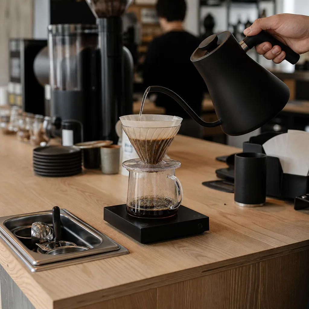 Barista laver espresso på Nordic Roasting Co