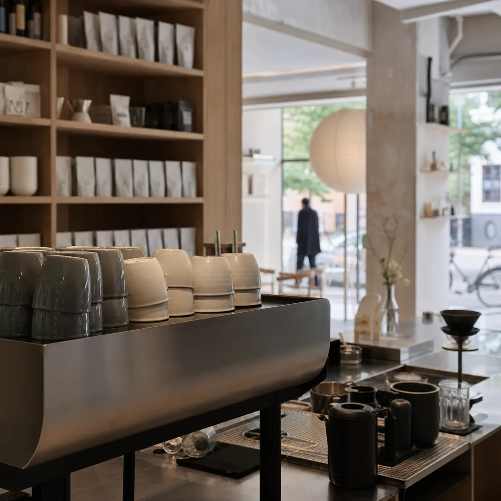 Barista fremstiller kaffe