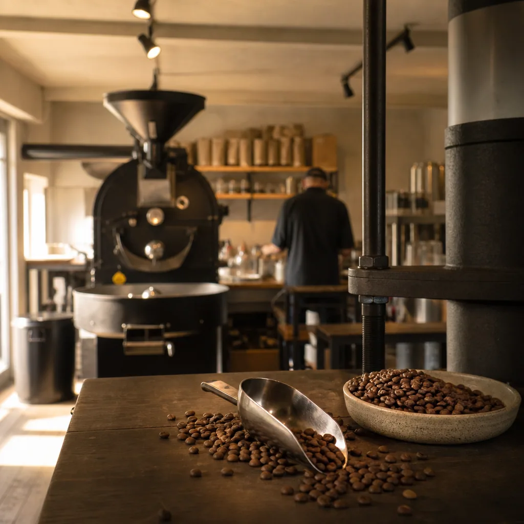 Personal ved kaffemaskinen