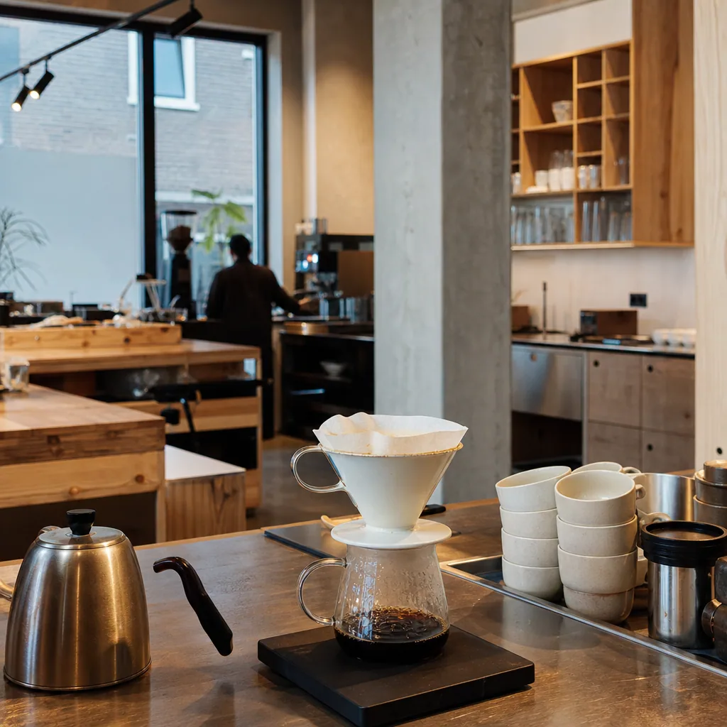 Interiør og siddepladser på Coffee Collective