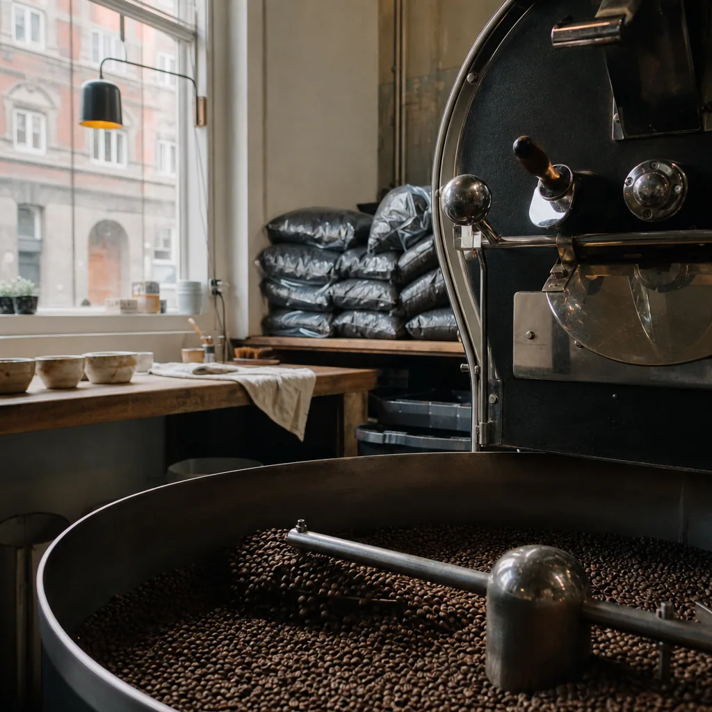 Frisk-ristede kaffebønner på The Artisan Copenhagen