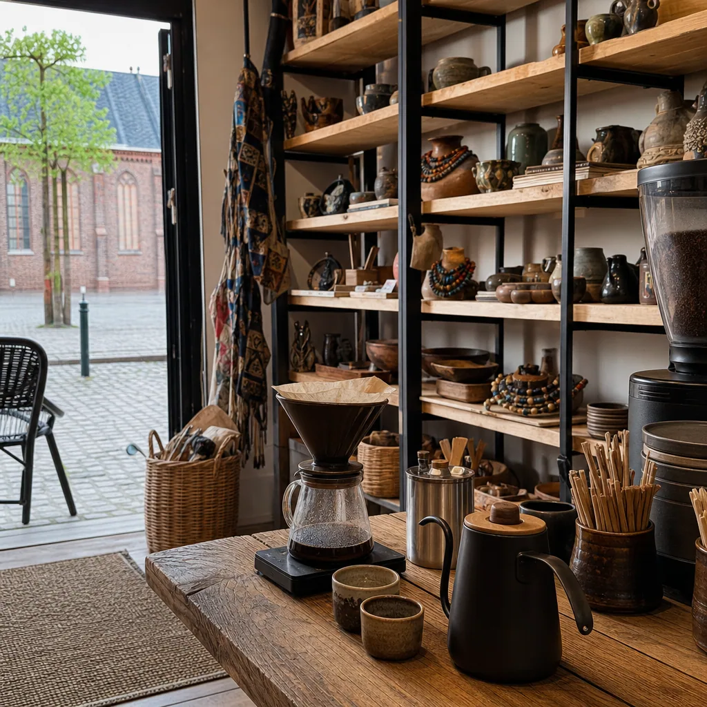Fairtradefonds kunsthåndværk på display