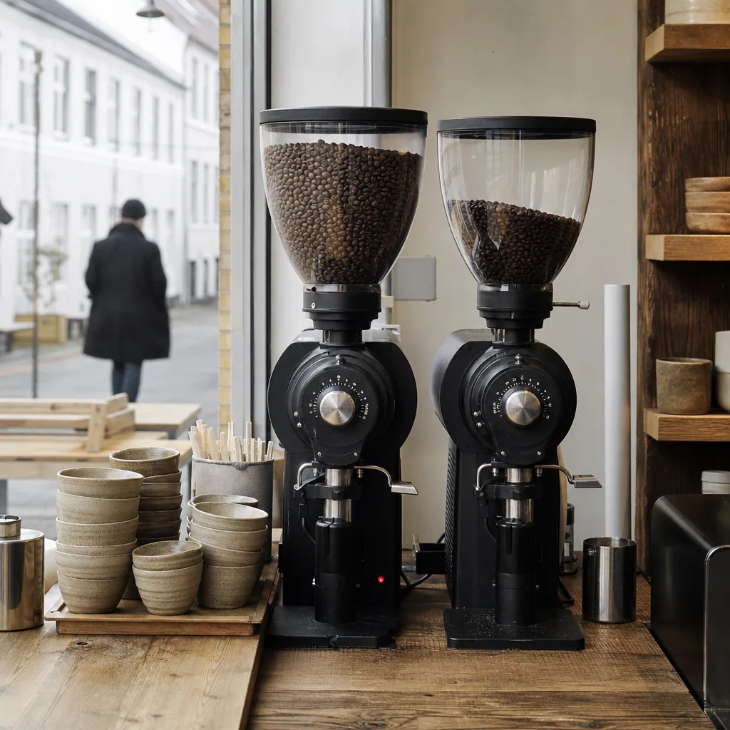 Barista-området med to professionelle kaffekværne