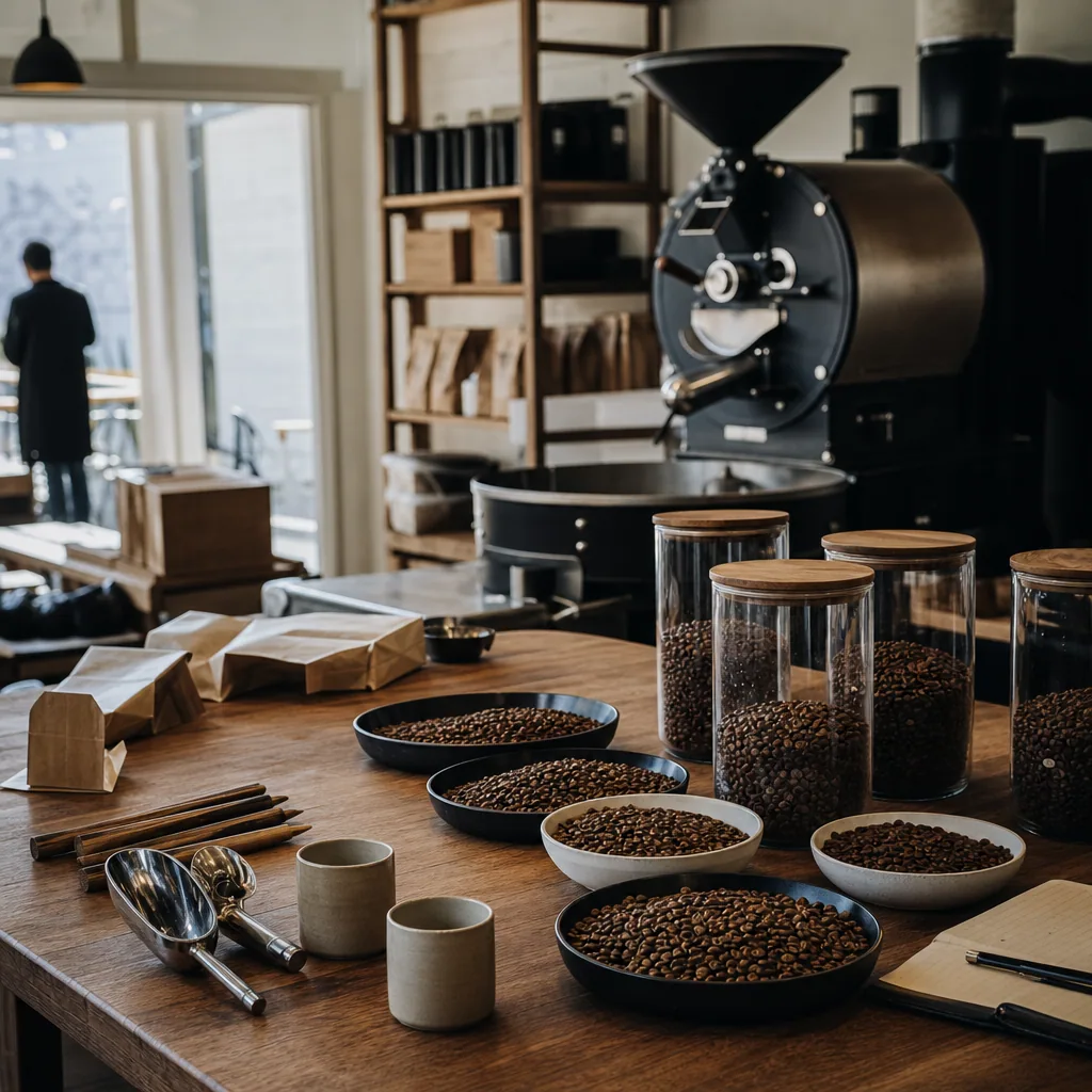 Hele kaffeebønner fra forskellige oprindelser