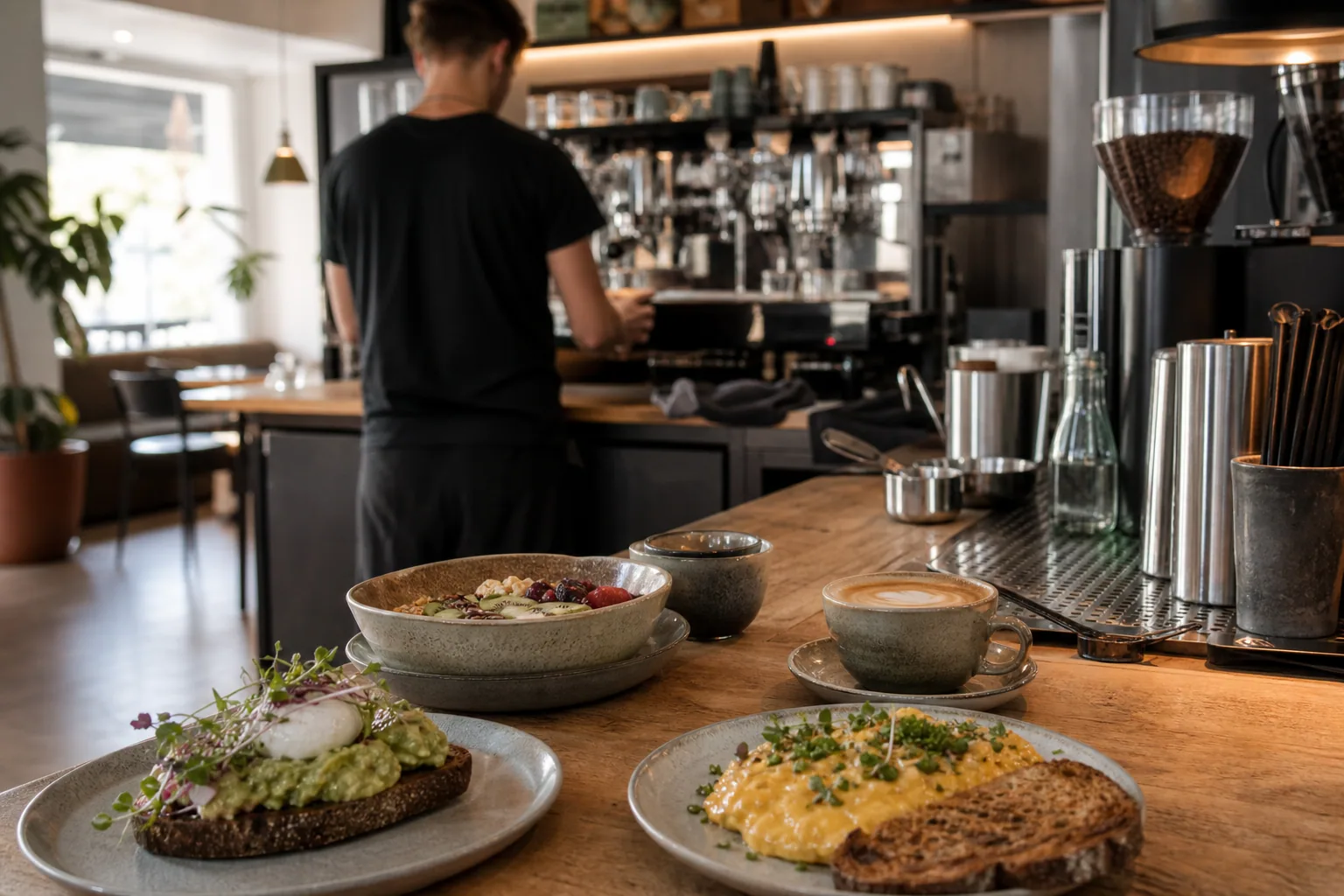 Lækker burger fra Café Zappa