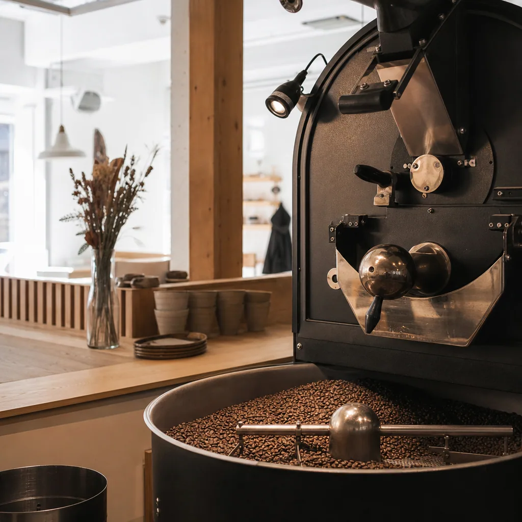 Frisk-ristet kaffe i kopper