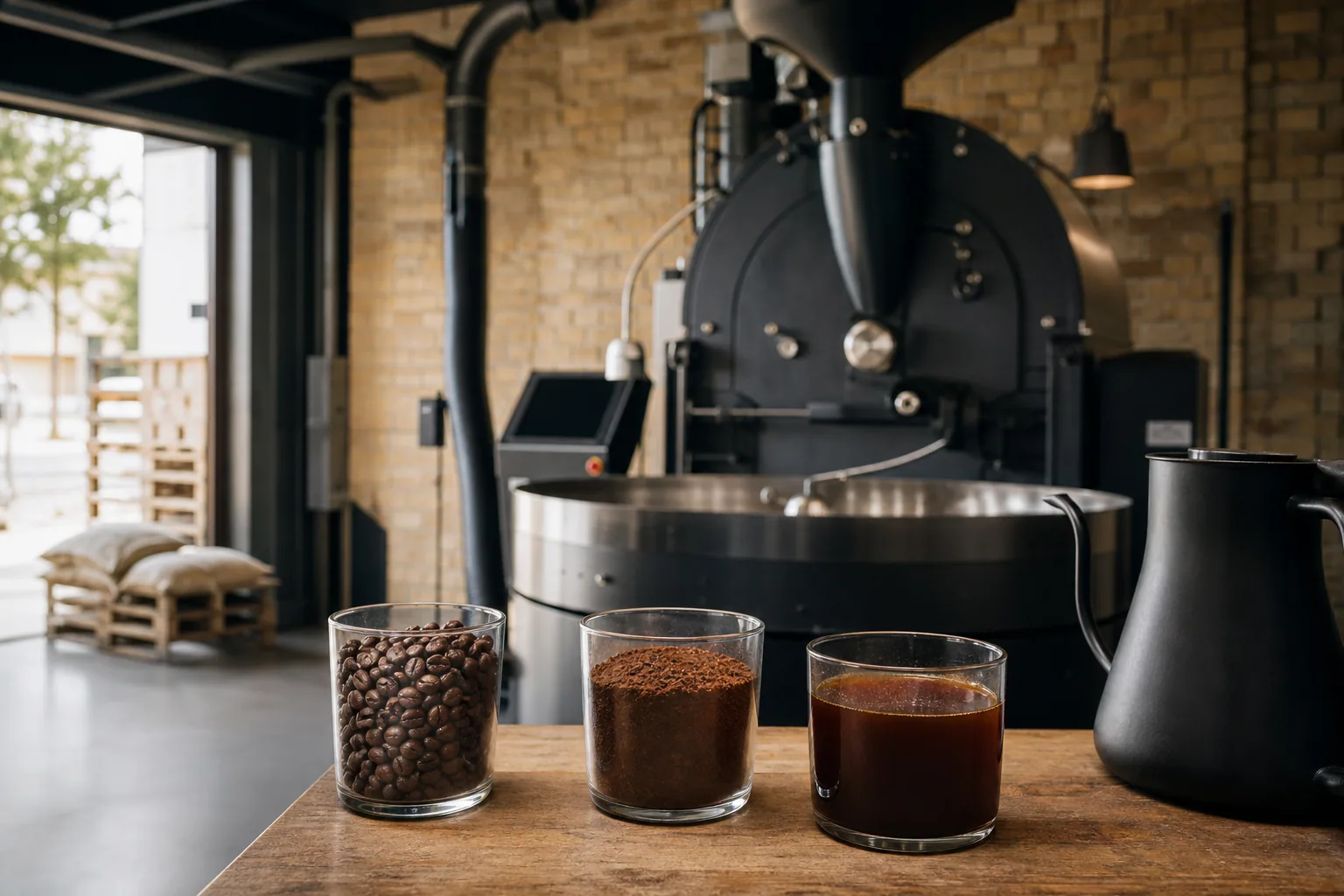 Spacious minimalist interior with natural light at norange Coffee Roasters