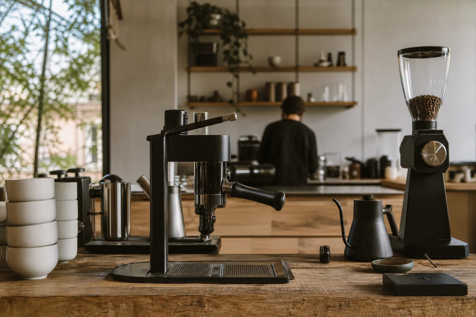 Barista forklarer menu for gæst