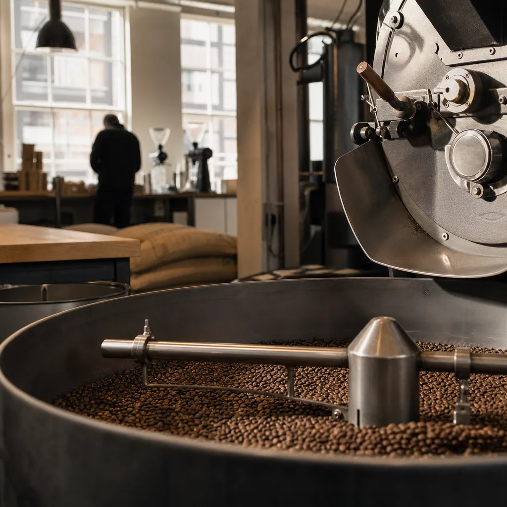 Barista ved April Coffee laver pour over