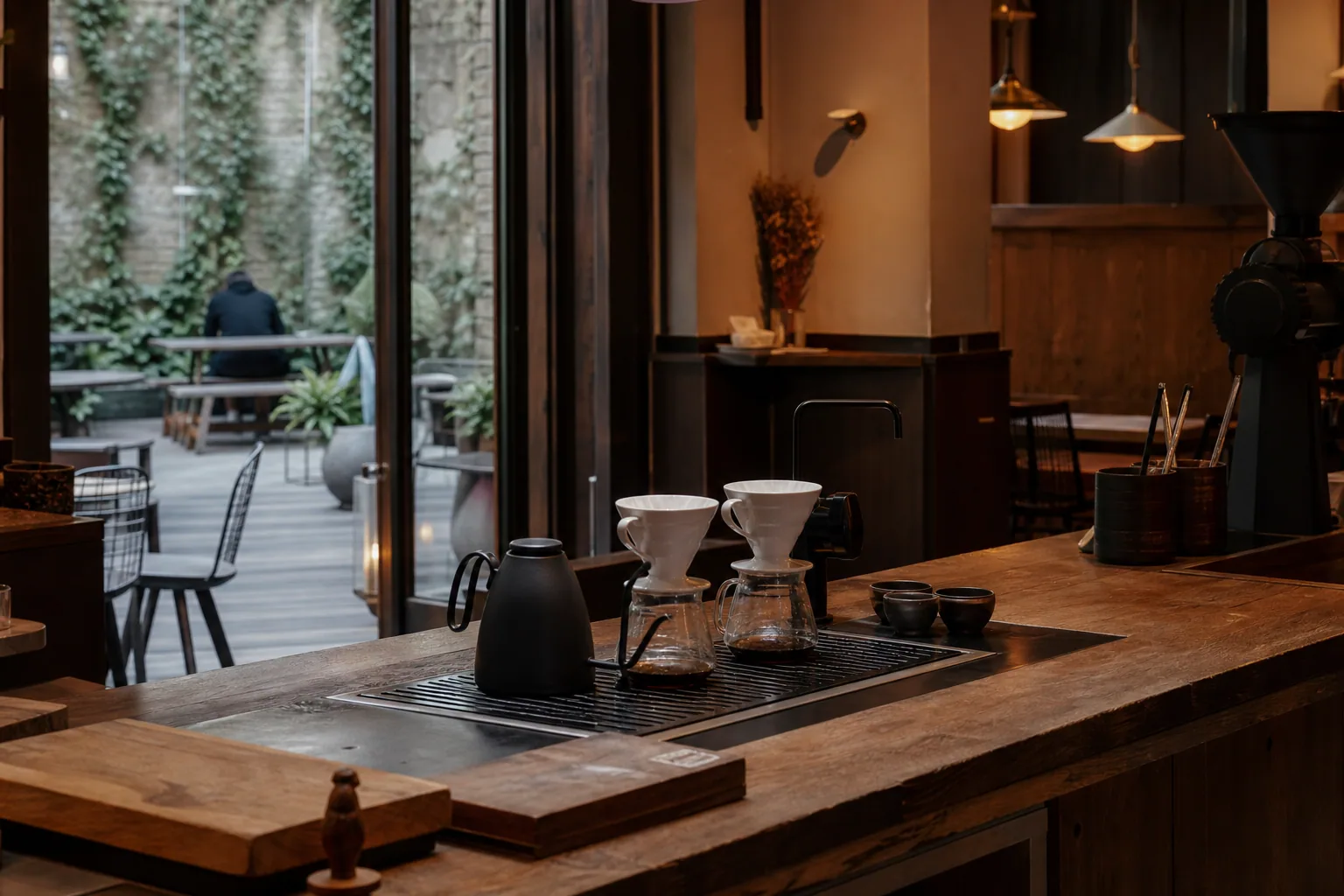 Hånd-filteret kaffe brygning