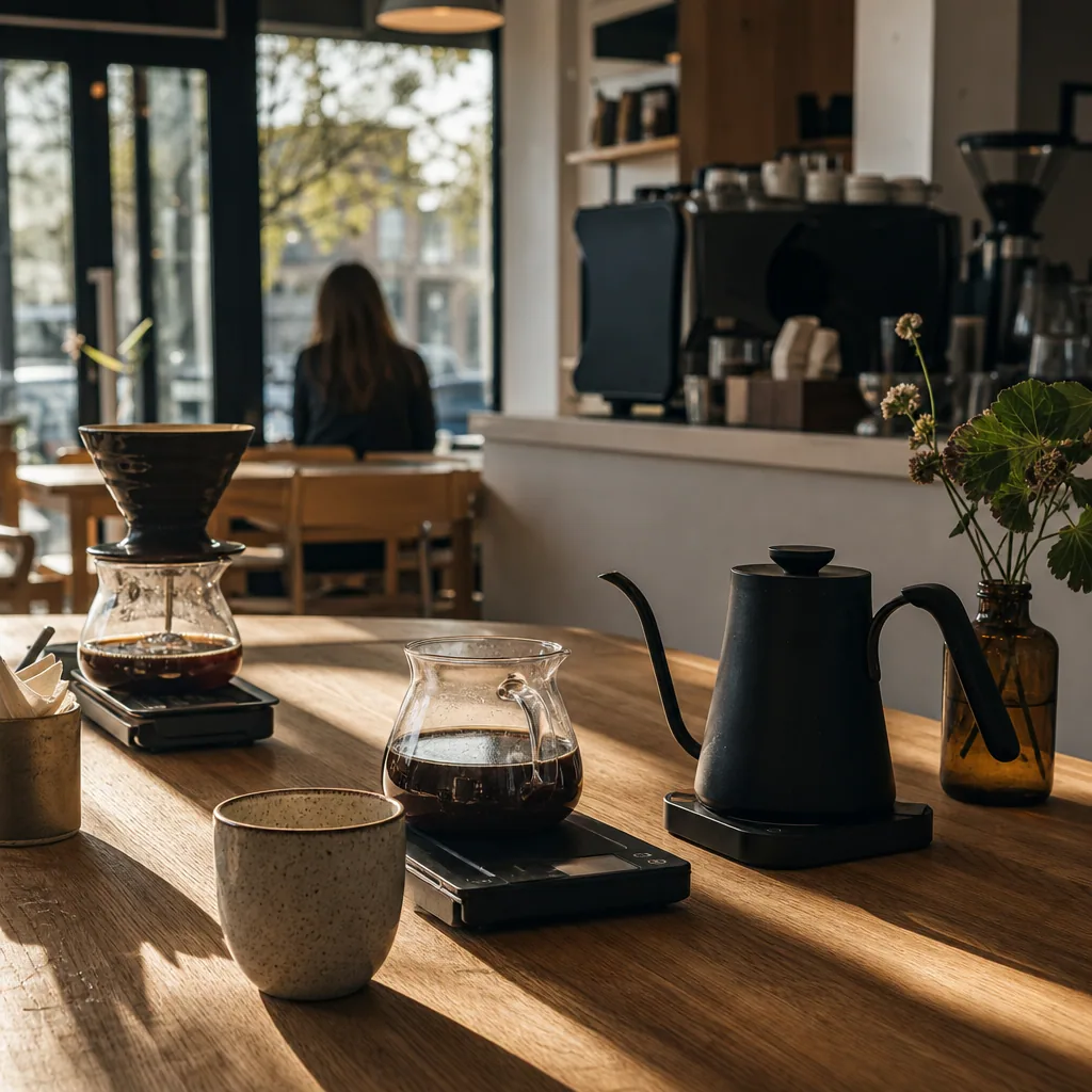 Kaffekop ved vindue