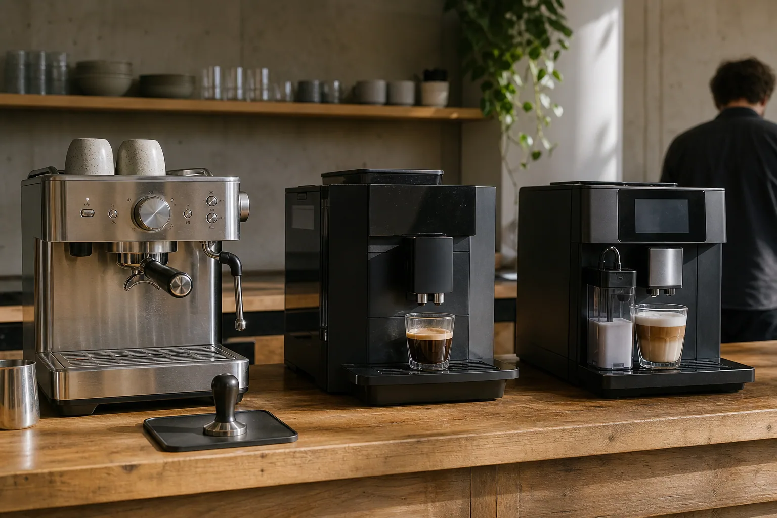 Super-automatisk espressomaskine med touchskærm og digitalt display