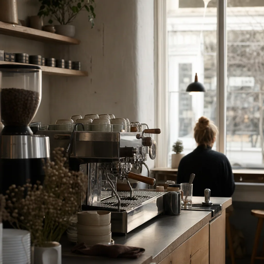 Intim café-interiør omkring Istedgade-området
