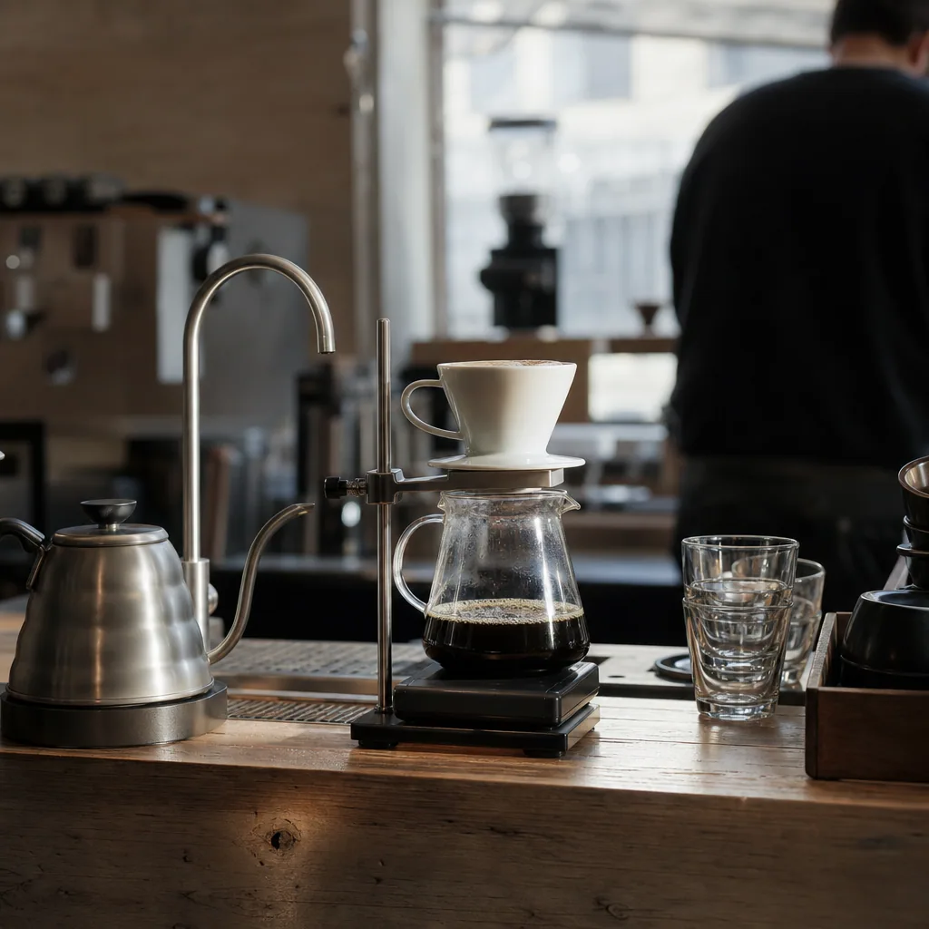 Barista der forbereder specialty espresso med fokus på detaljer