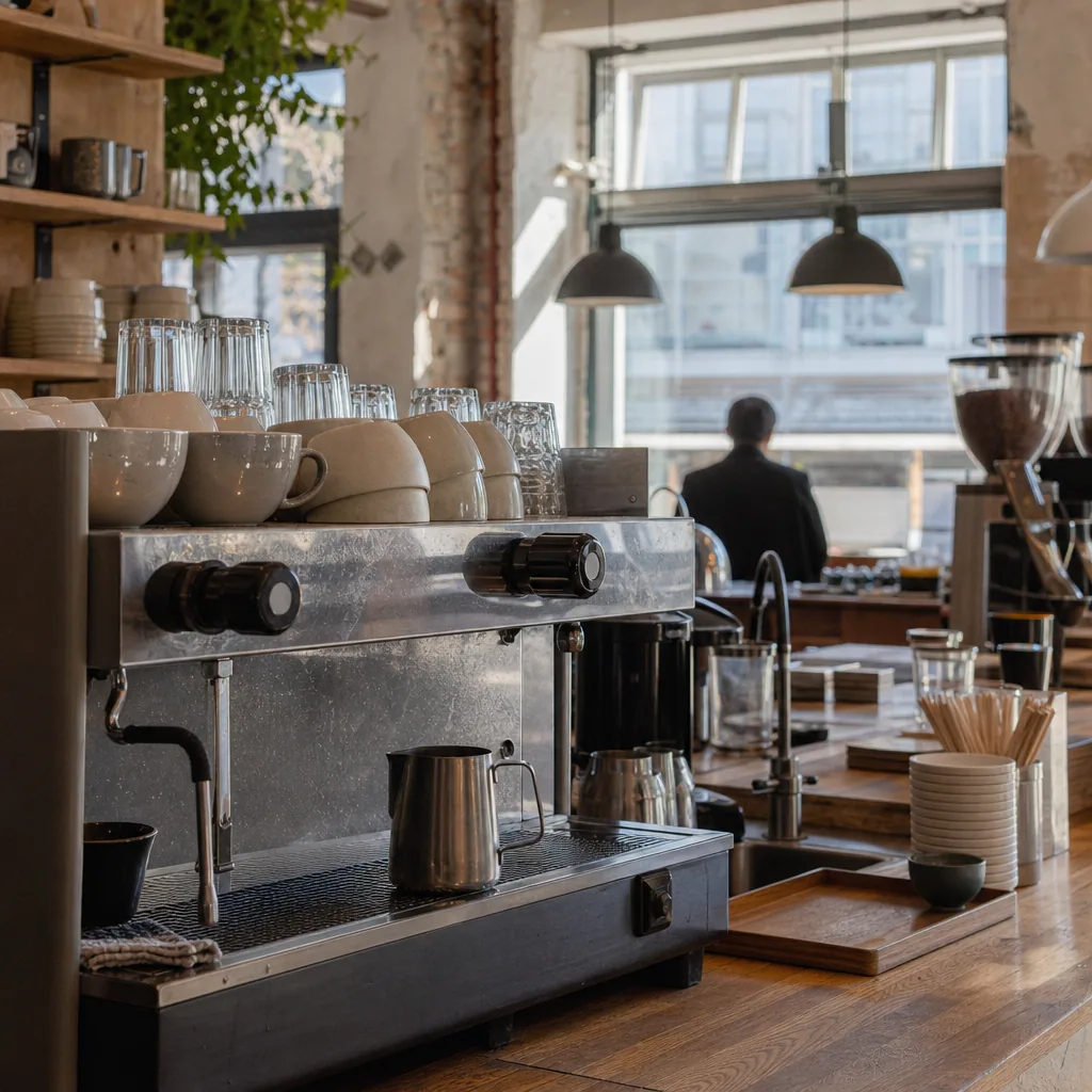 Professionel espresso-maskine på baren