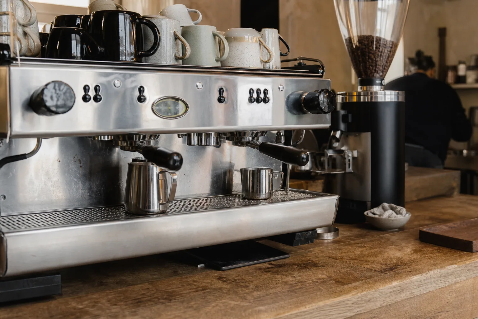 Barista'er og kunder på Darcy's under et typisk besøg